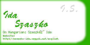 ida szaszko business card